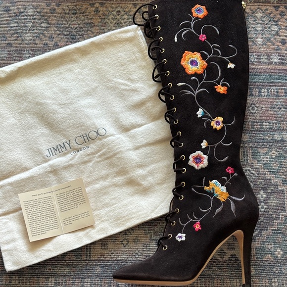 Jimmy Choo “Corrina” 60s revival embroidered boots - Picture 5 of 5